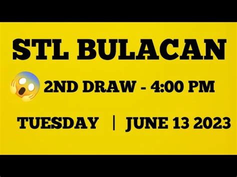 STL BULACAN RESULT TODAY 2ND DRAW JUNE 28, 2023 .